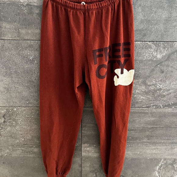 Free City Coffee Color Large Logo Pants Size XS - Picture 8 of 10